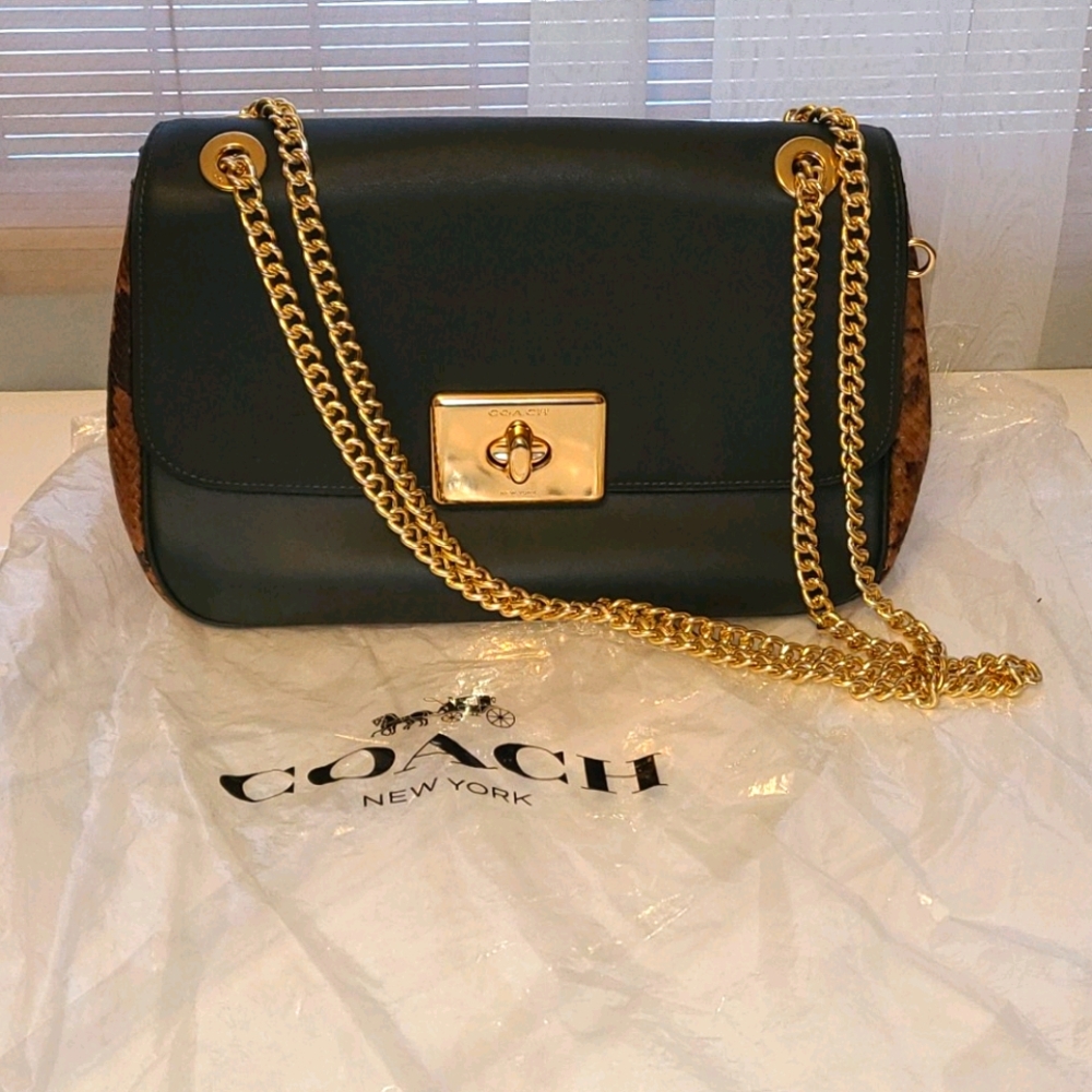 Gorgeous Leather snake coach purse